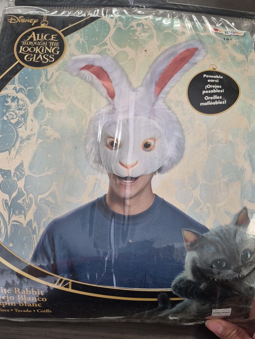 Disney White Rabbit Mask with Pink Ear Accents